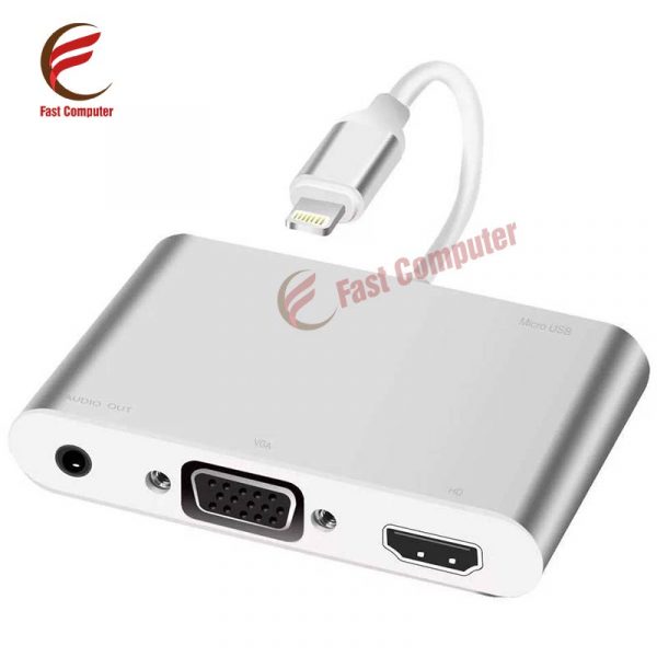 Cáp chuyển đổi Lightning sang HDMI+VGA+Audio Adapter | X6L-2