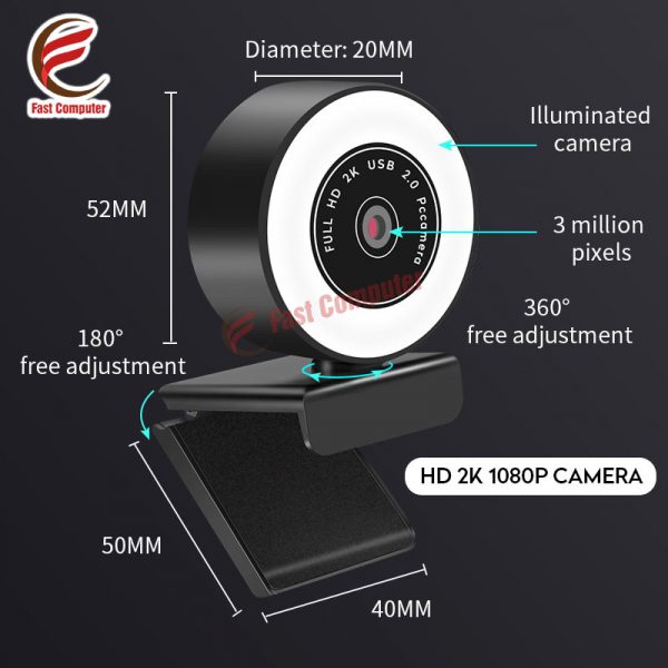 Webcam X98 Siêu Nét 2K HD dành cho máy tính - Hình ảnh 2